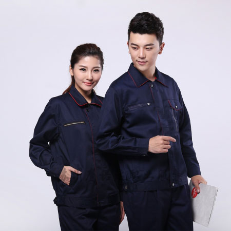 藏青拼大红五金工作服AC099-WJ